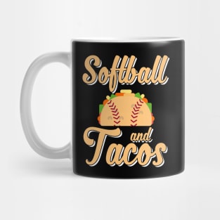 Cute Softball and Tacos Novelty Soft Ball Player Mug